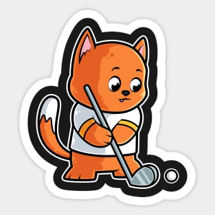 Cat Kitty Golf Player Golfer Golfing Funny Kids Boys graphic Sticker